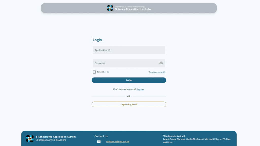 DOST E-Scholarship Application System