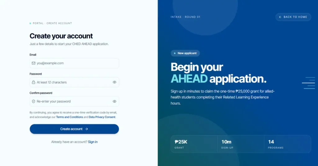 CHED AHEAD Grant application